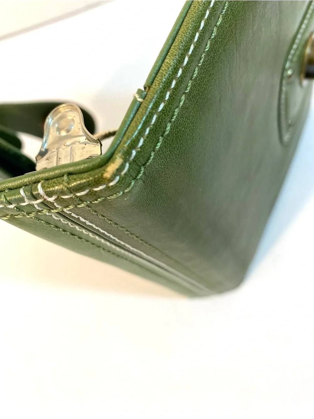 FRANKLIN COVEY Green Leather Compact Binder Turn Lock Closure